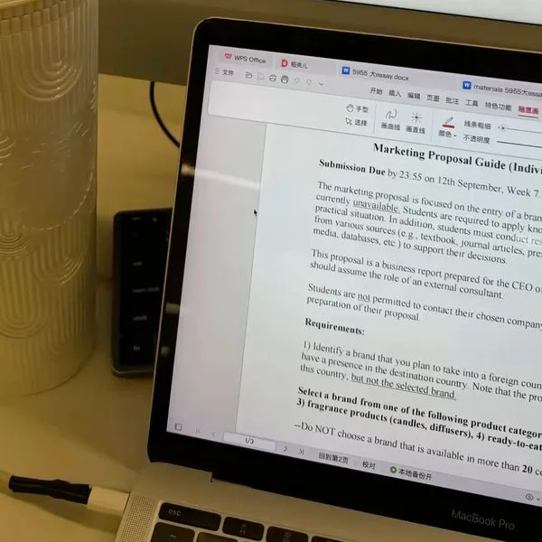 Marketing proposal on a laptop
